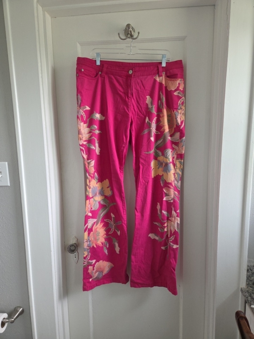 Oilily Hot Pink Floral Wide-Leg Pants